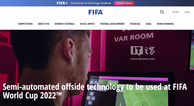 国际足联官宣 卡达 世界盃 启用半自动越位判罚技术